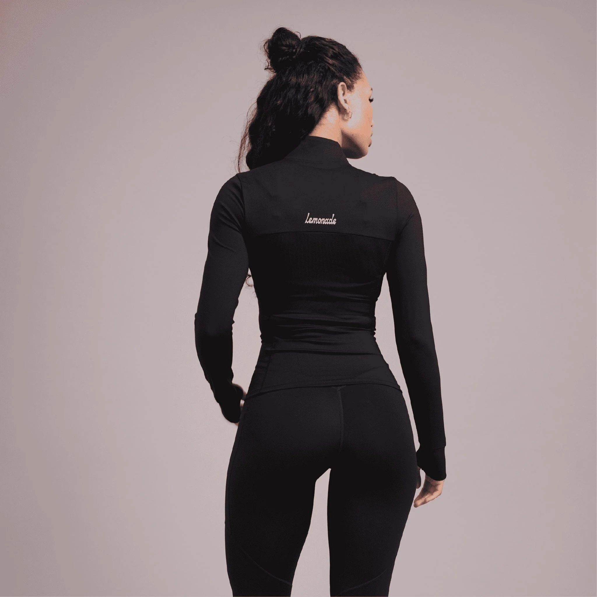 High Neck Zip Top - Black - Image 5