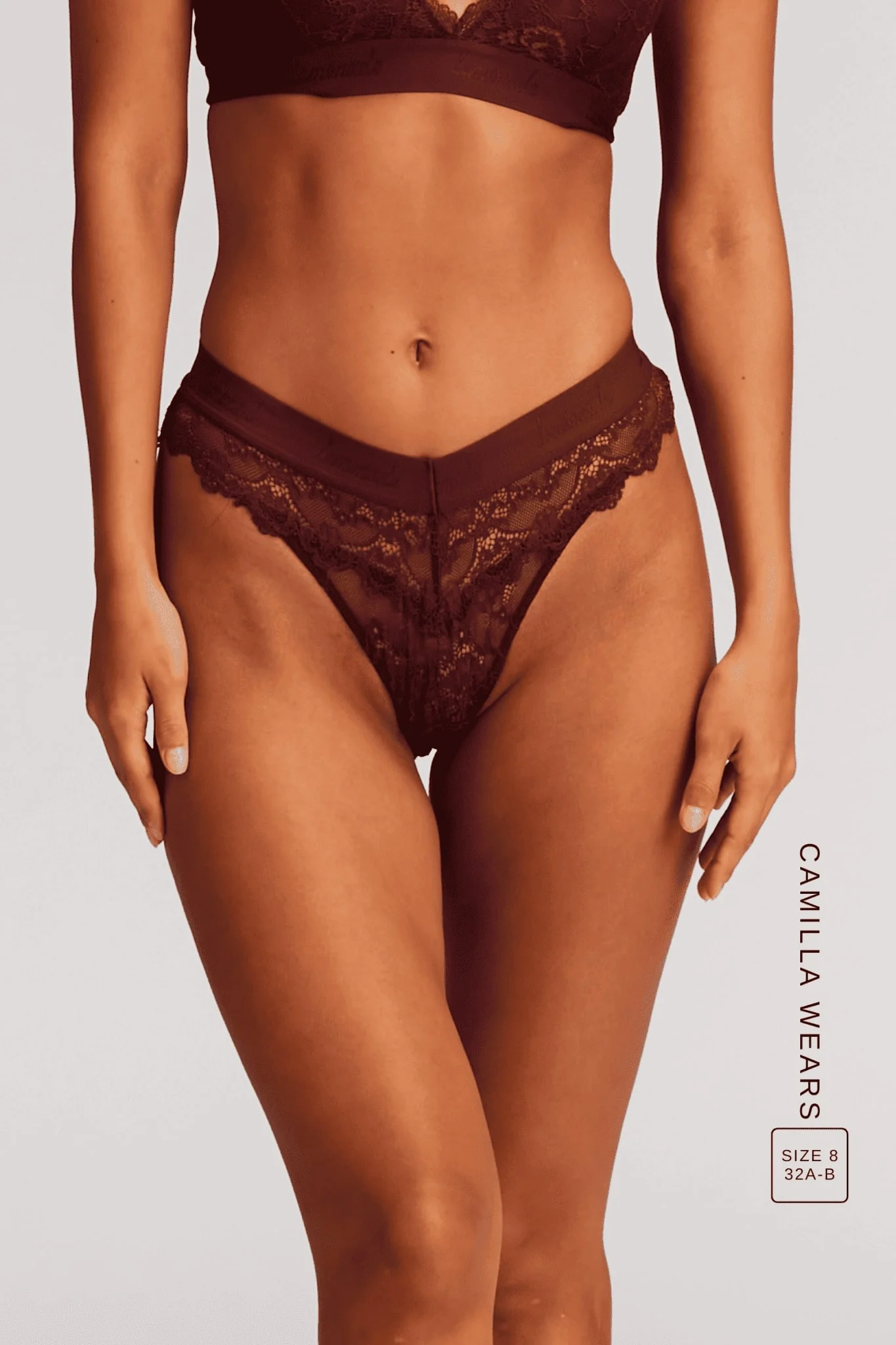 All Wonder, Push Up Bra & V Brazilian Set - Wine - Image 3