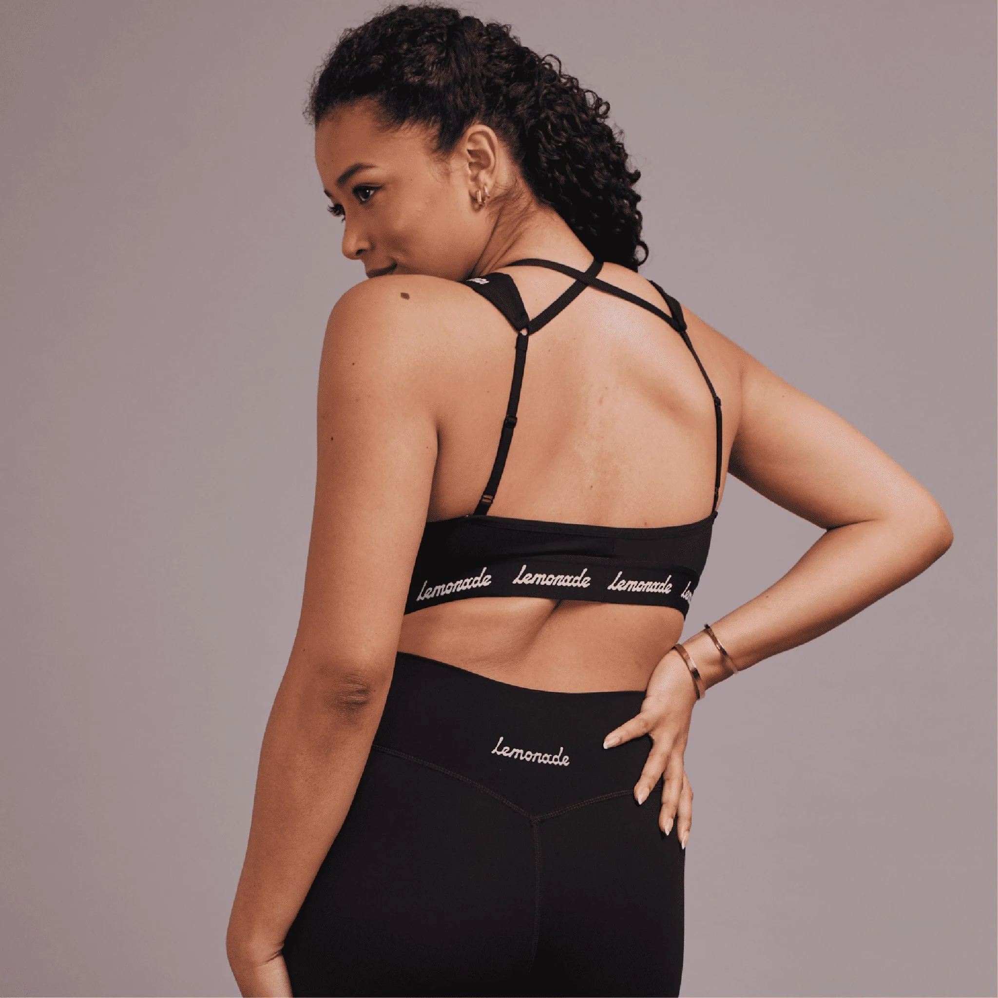 Cross Strap Sports Bra - Black - Image 5