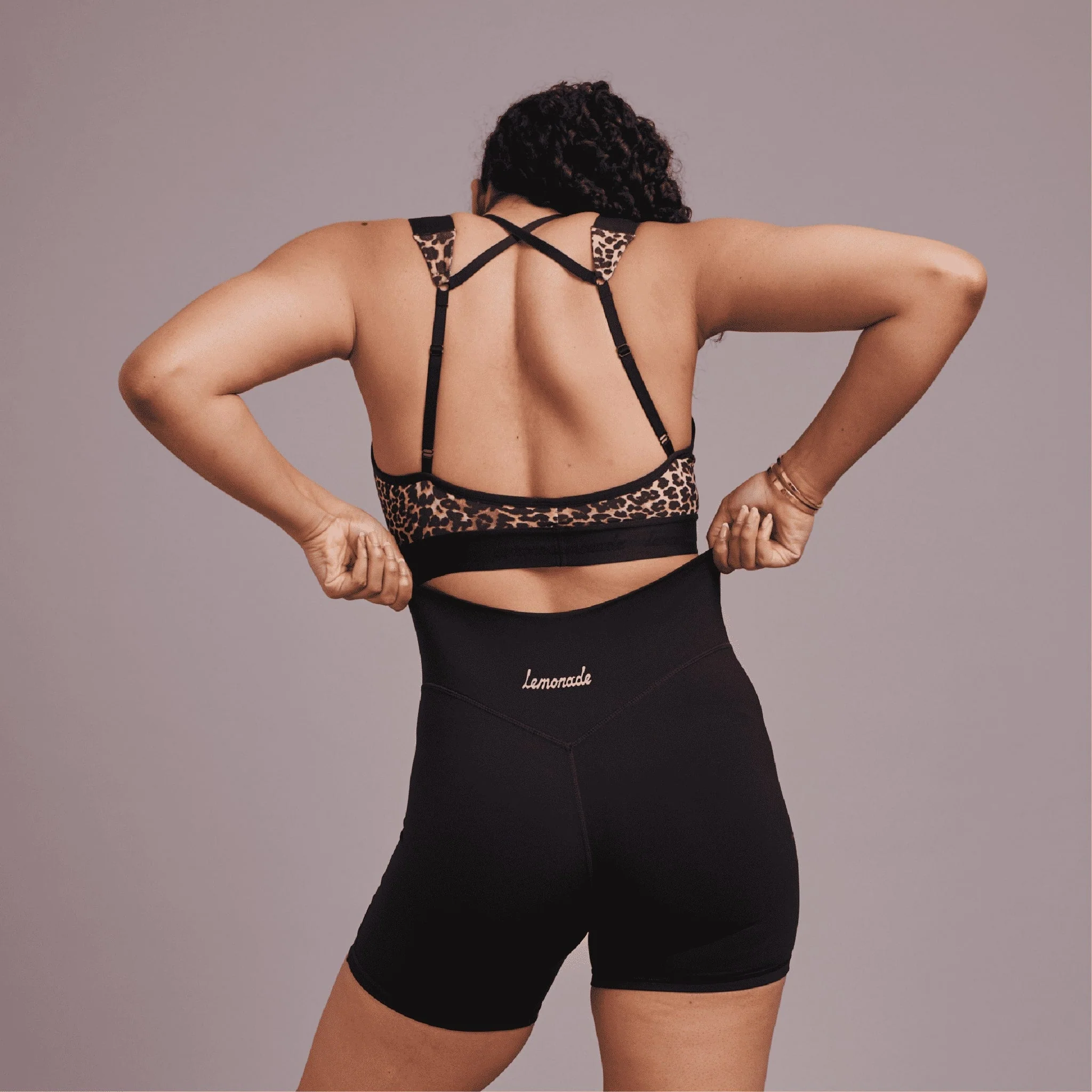 Cross Strap Sports Bra - Leopard - Image 5