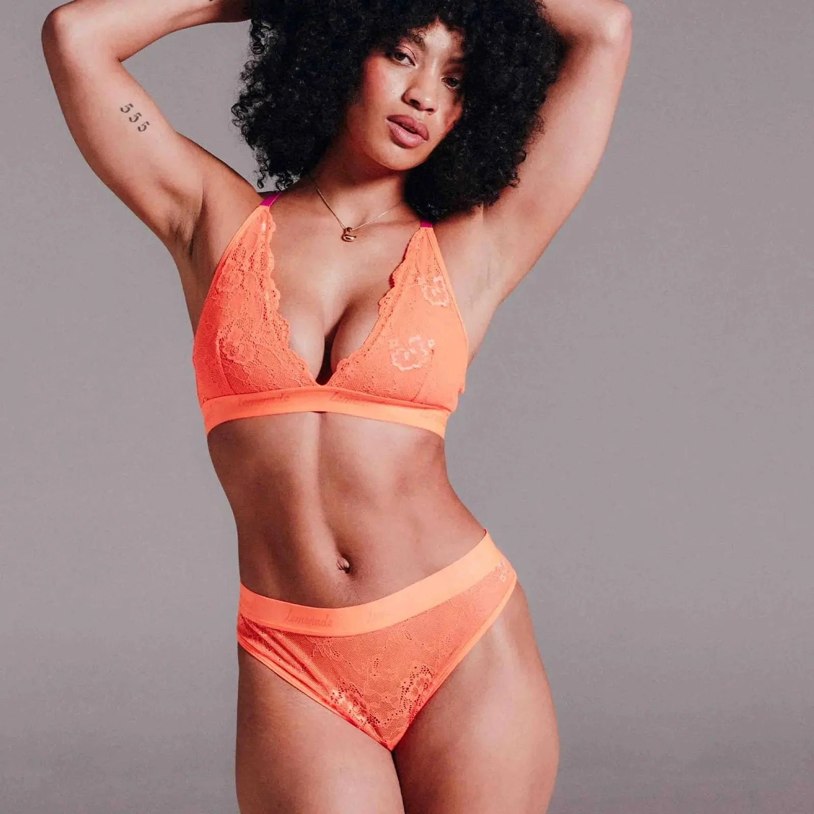 Signature Lace Brief - Neon Orange - Image 4