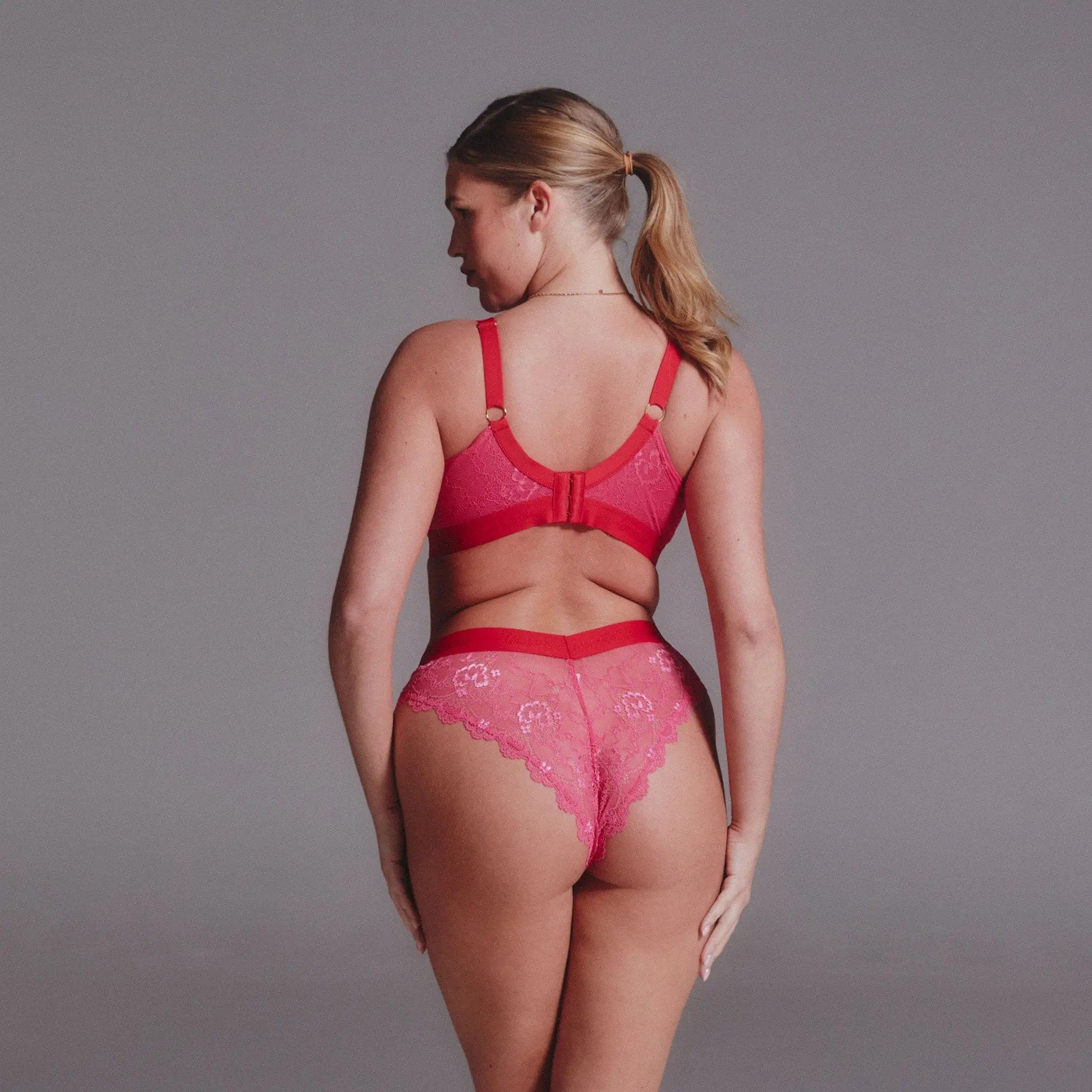 Signature Lace High Support Fuller Cup Bralette - Dark Pink - Image 7