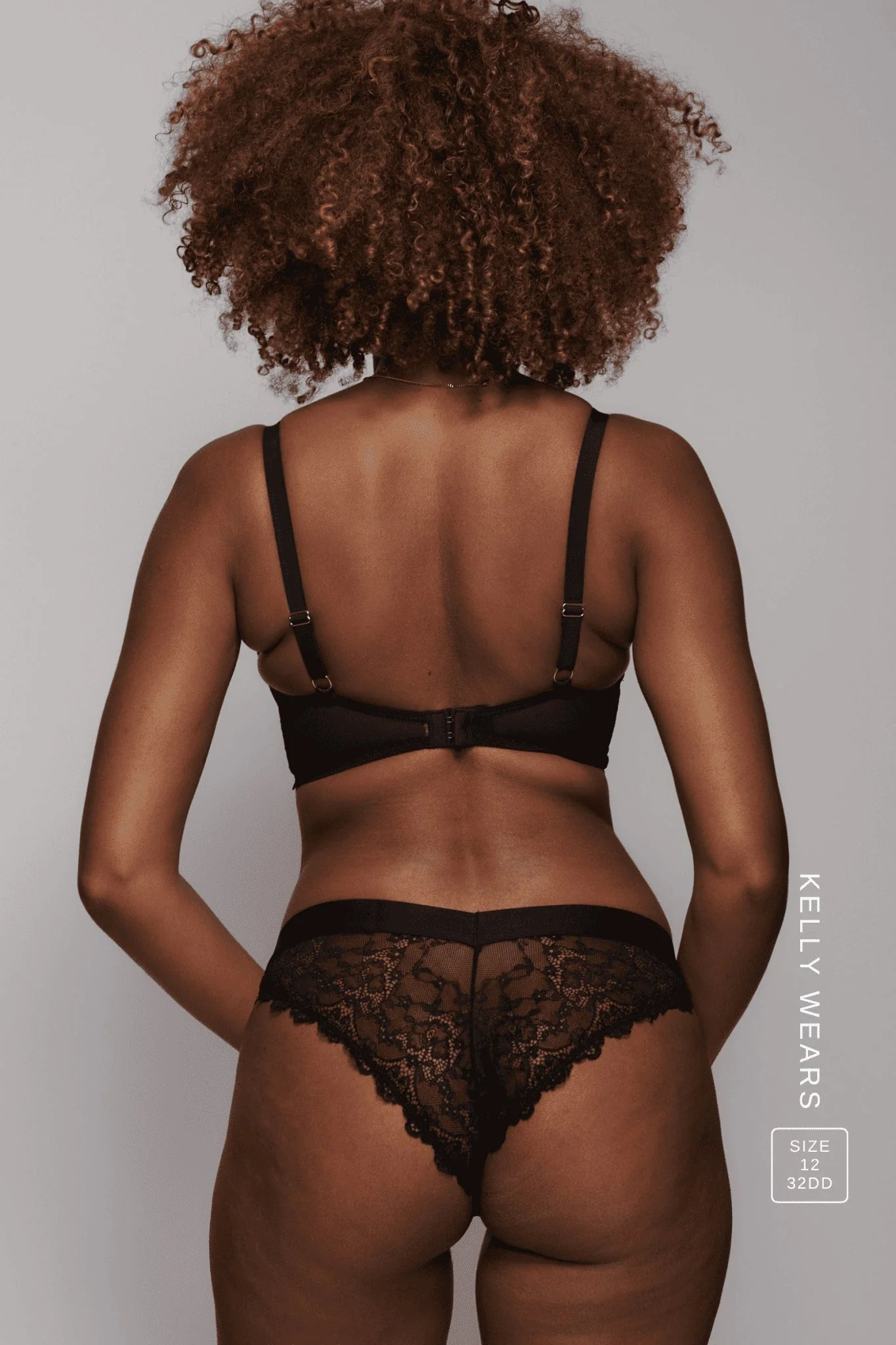 All Wonder, Push Up Bra & V Brazilian Set - Black - Image 3