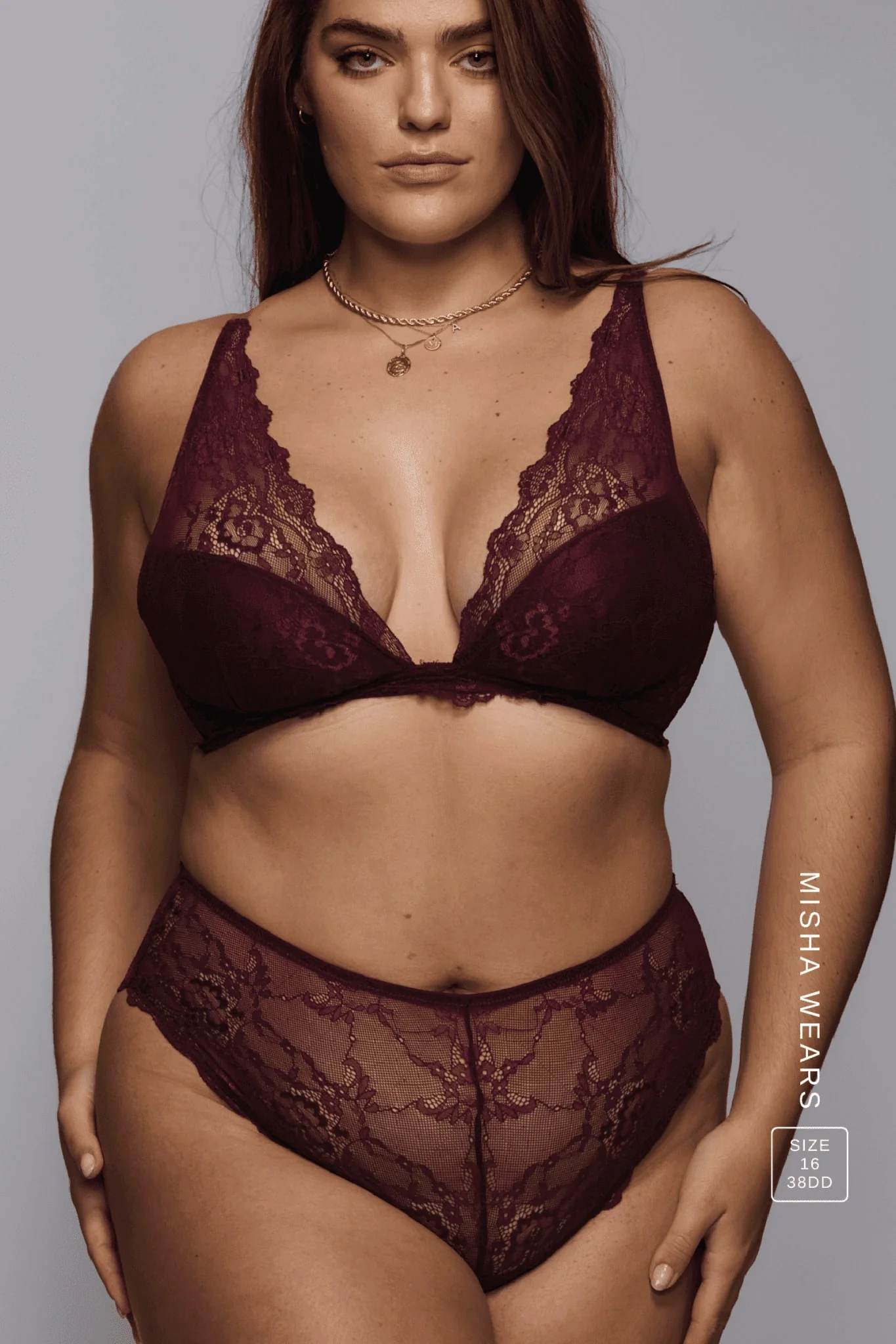 All Wonder, Push Up Bra & Short Set - Wine - Image 3
